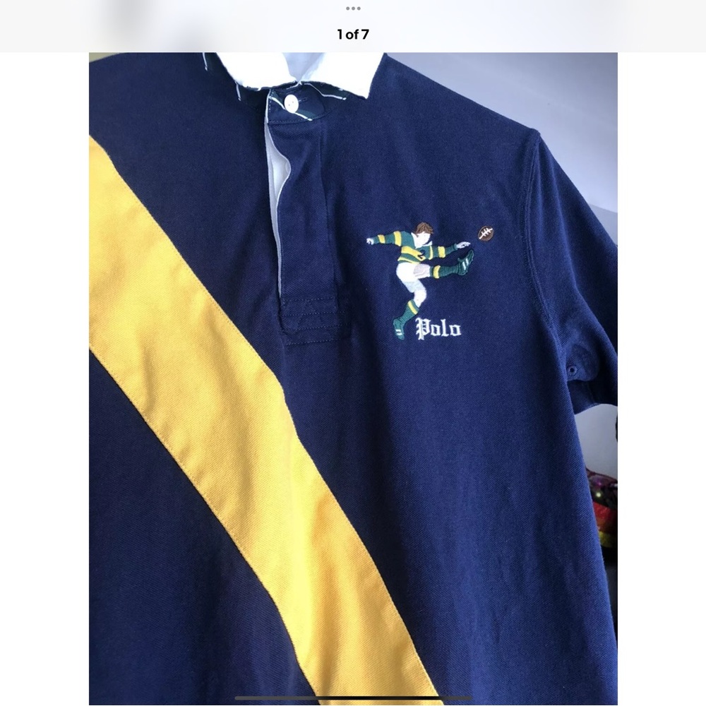 Polo by Ralph Lauren Kids Navy and Yellow Rugby Shirt